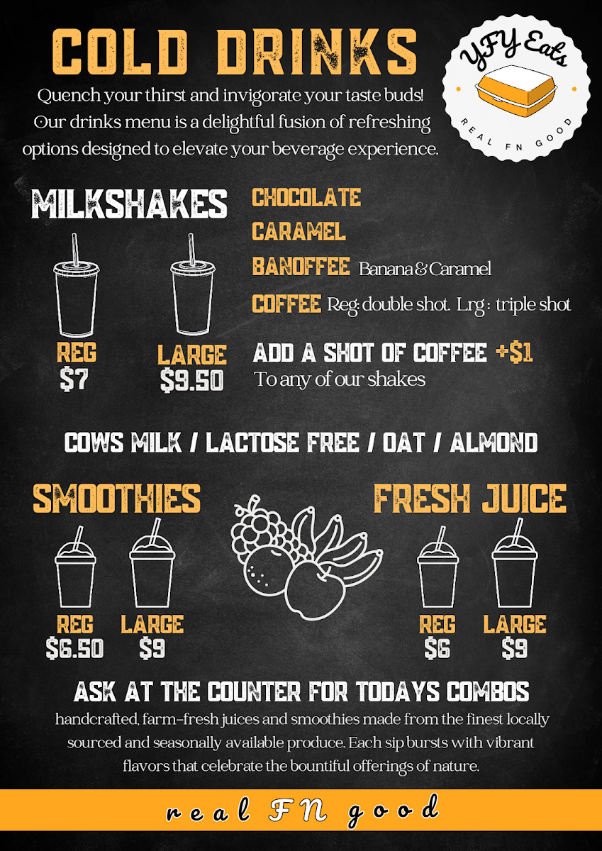 Menu, YFY Eats