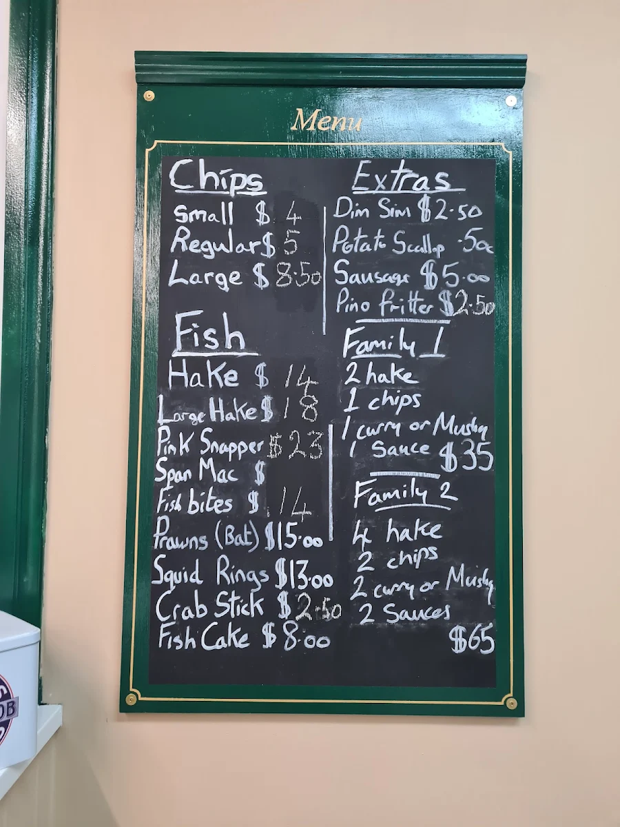 Menu, The Pilgrim Fryer