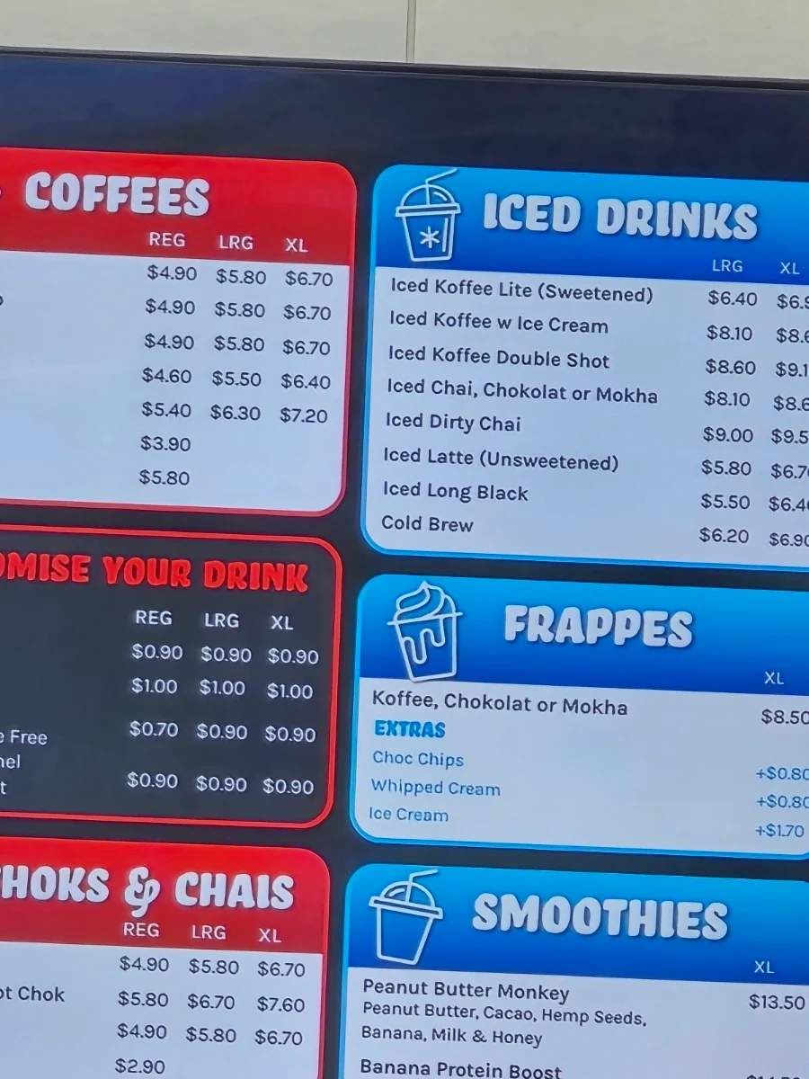 Menu, Hungry Jack's Burgers Alkimos