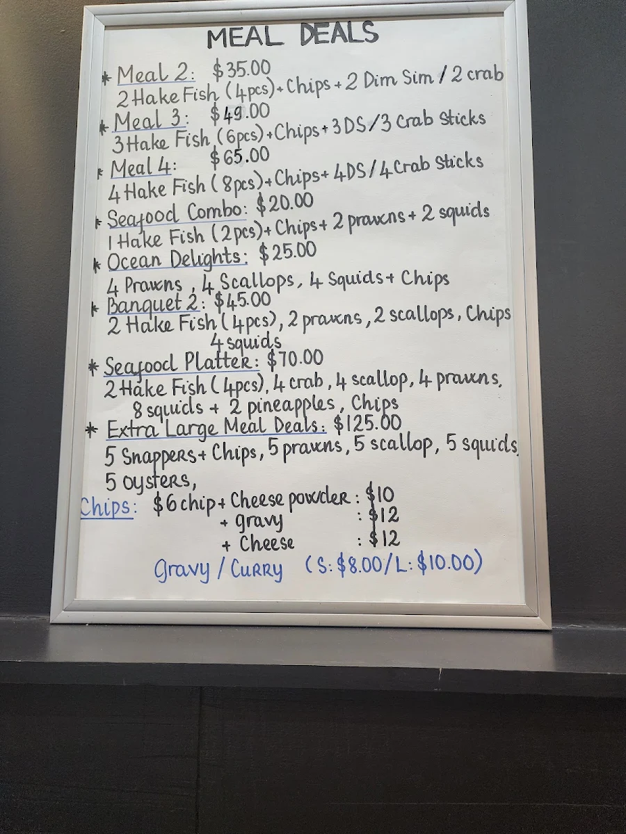 Menu, 324 Bulwer Fish & Chips & Viet Rolls