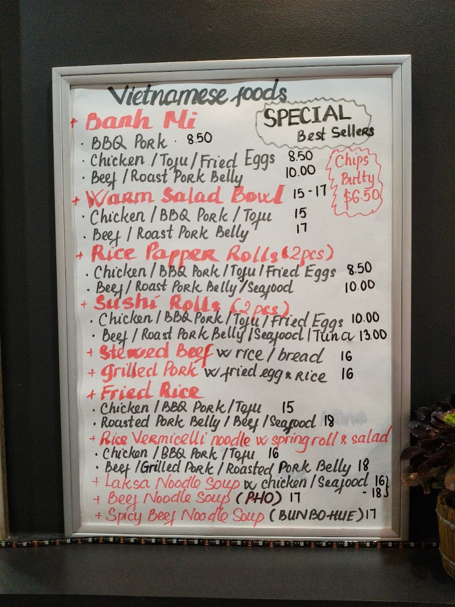 Menu, 324 Bulwer Fish & Chips & Viet Rolls