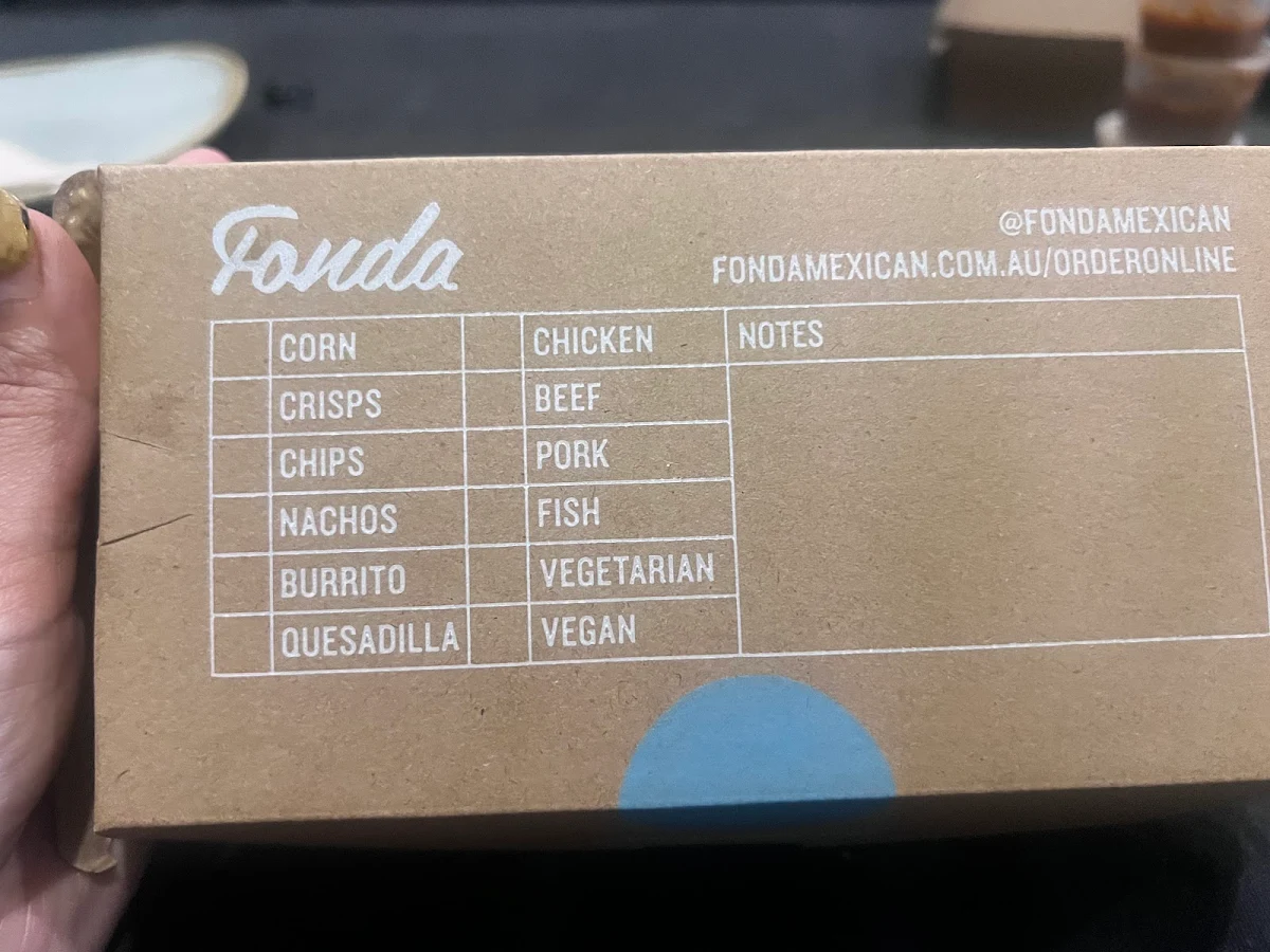 Menu, Fonda Mexican Windsor