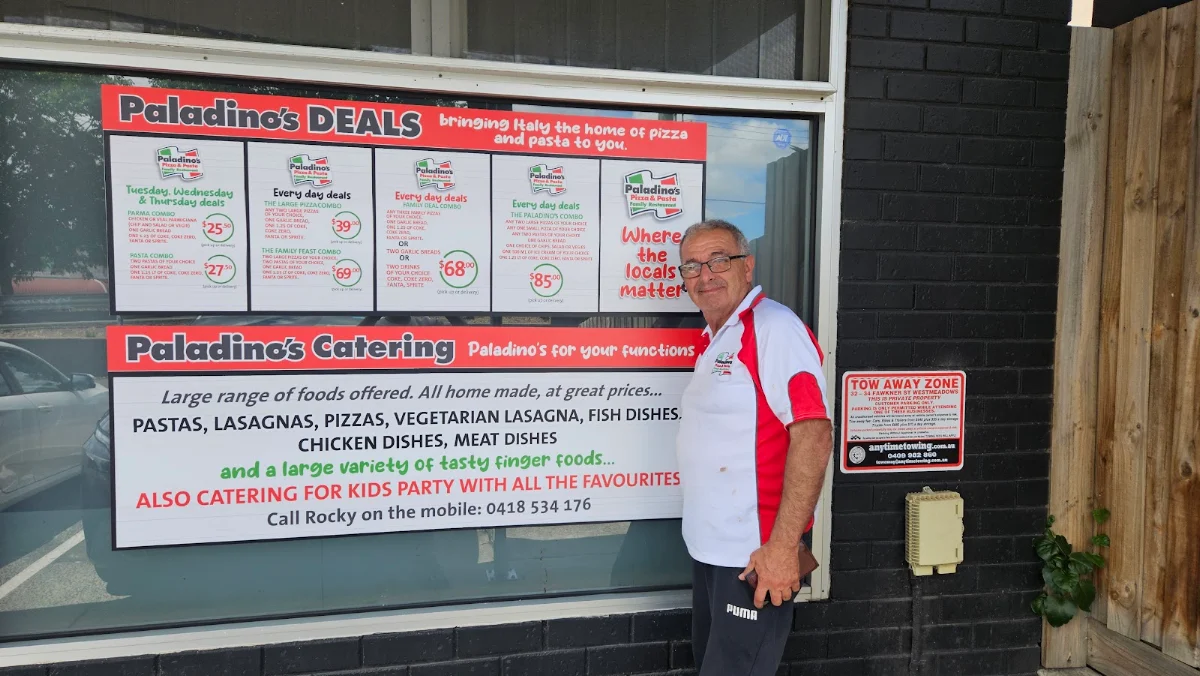 Menu, Paladinos Pizza & Pasta