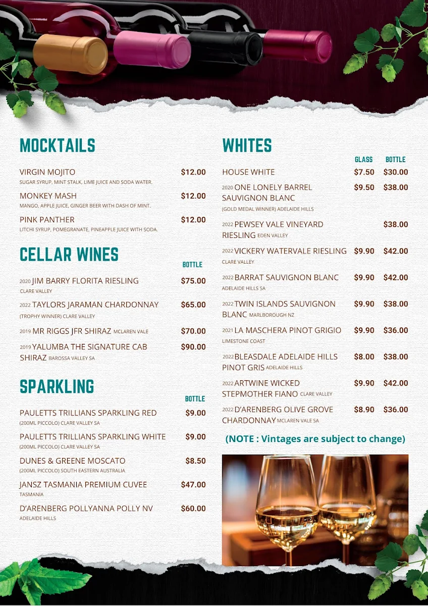 Menu, Drunken Monkey Indian Tapas Bar & Restaurant