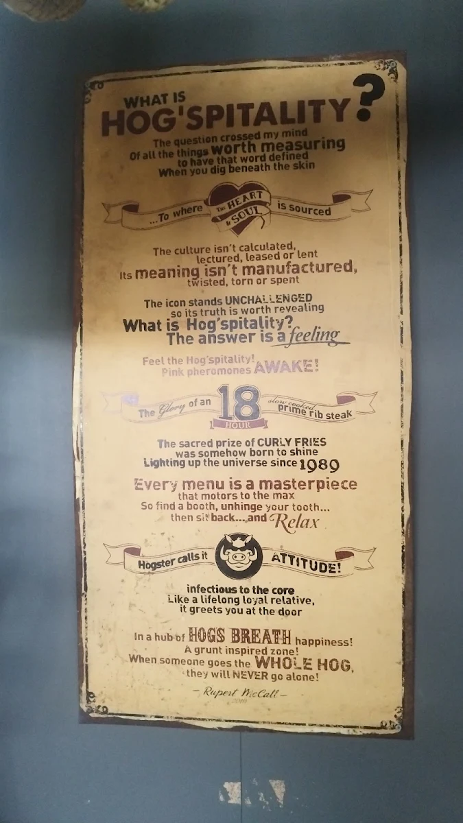 Menu, Hog's Breath Cafe Mildura
