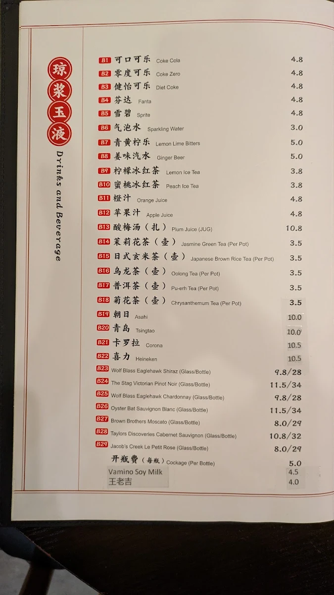 Menu, Modu