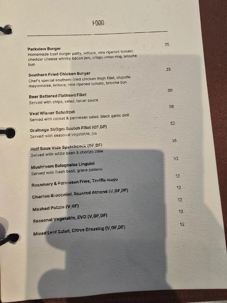Menu, 36 Bar