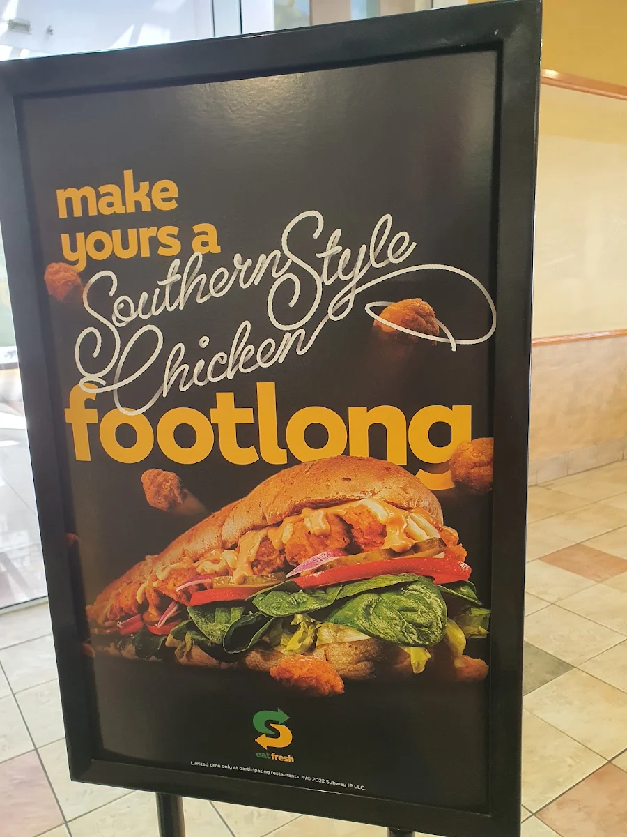 Menu, Subway Booval
