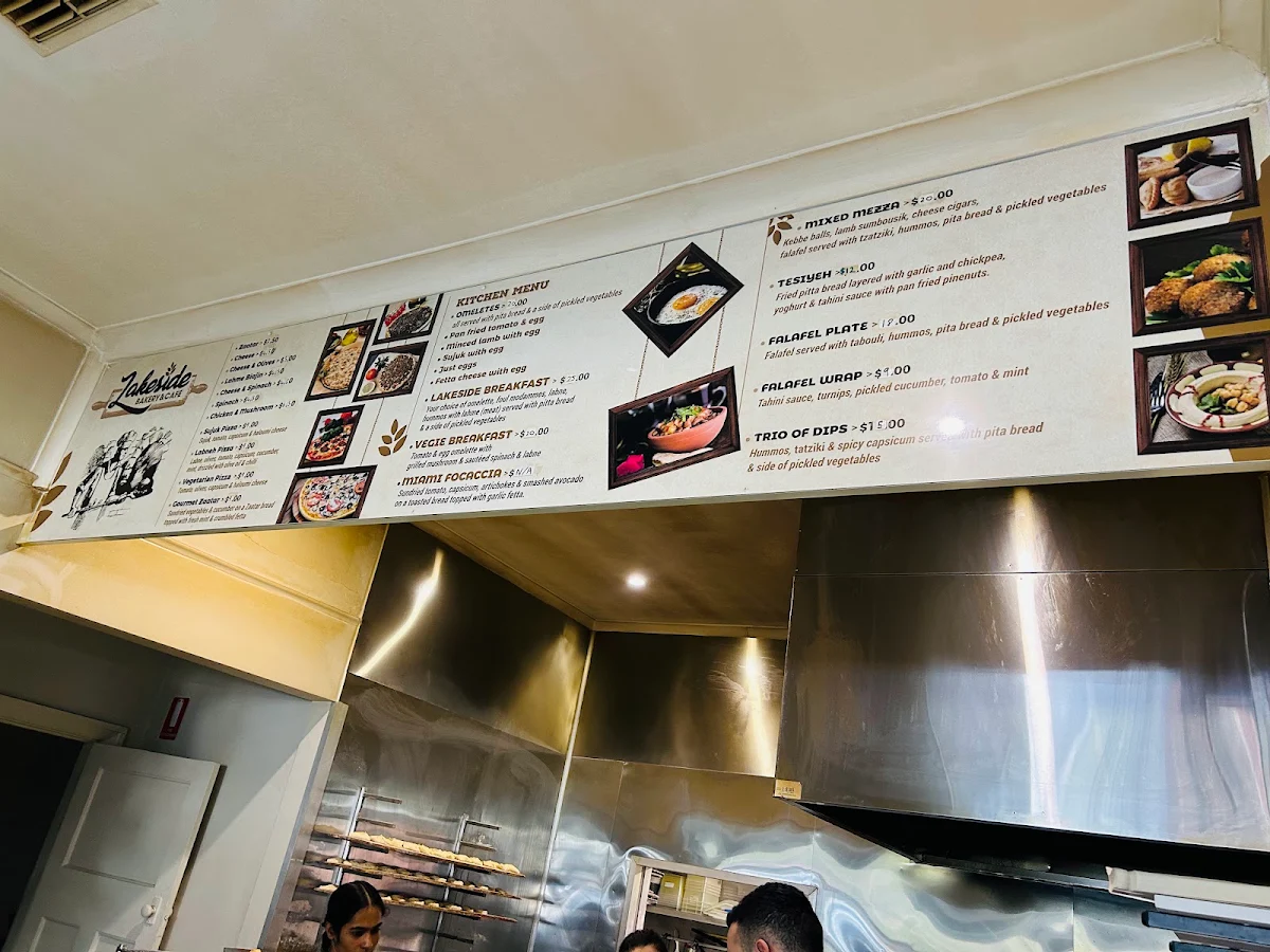 Menu, Lakeside Bakery