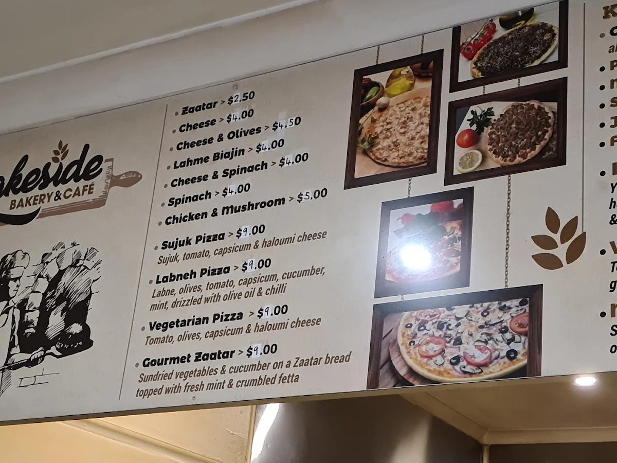 Menu, Lakeside Bakery