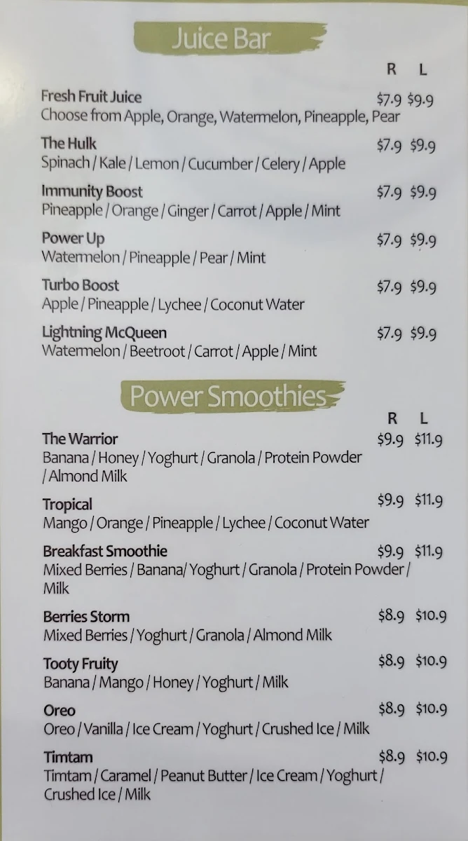 Menu, Carpe Diem Cafe - Fairfield