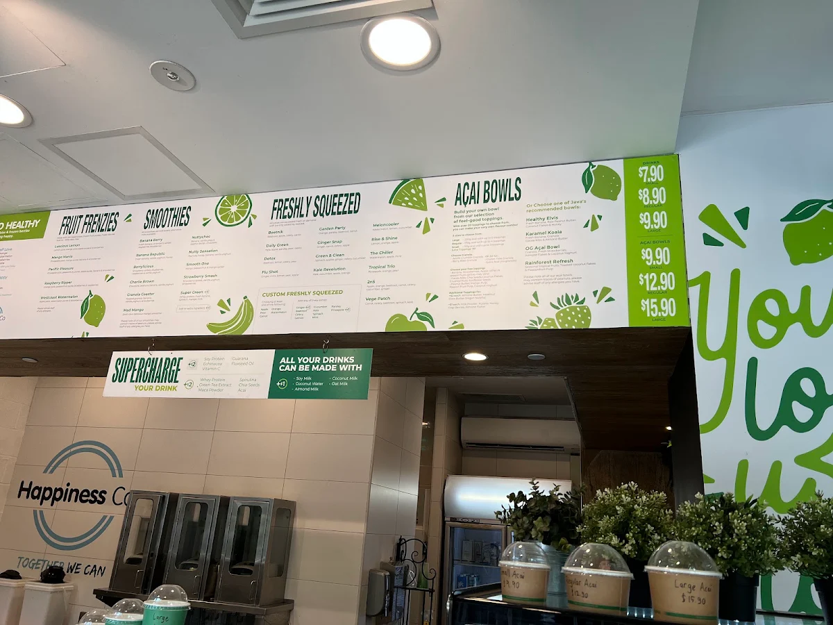 Menu, Java Juice