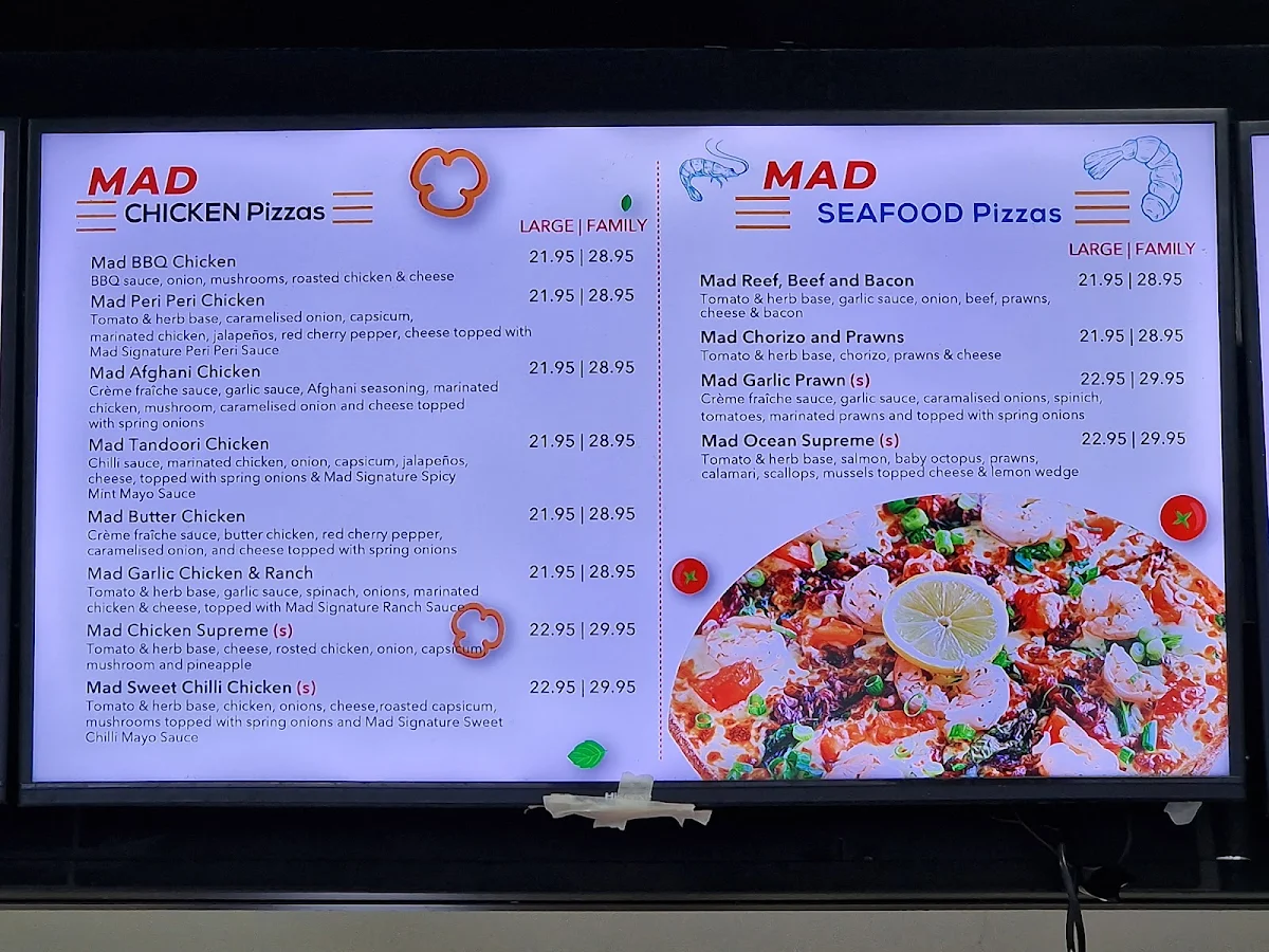 Menu, Mad Toppings Castlehill