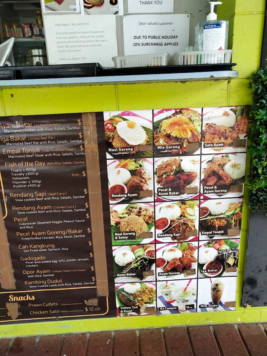 Menu, Bagus Cafe