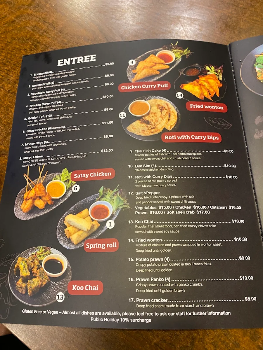Menu, The Thai Mascot（Halal）