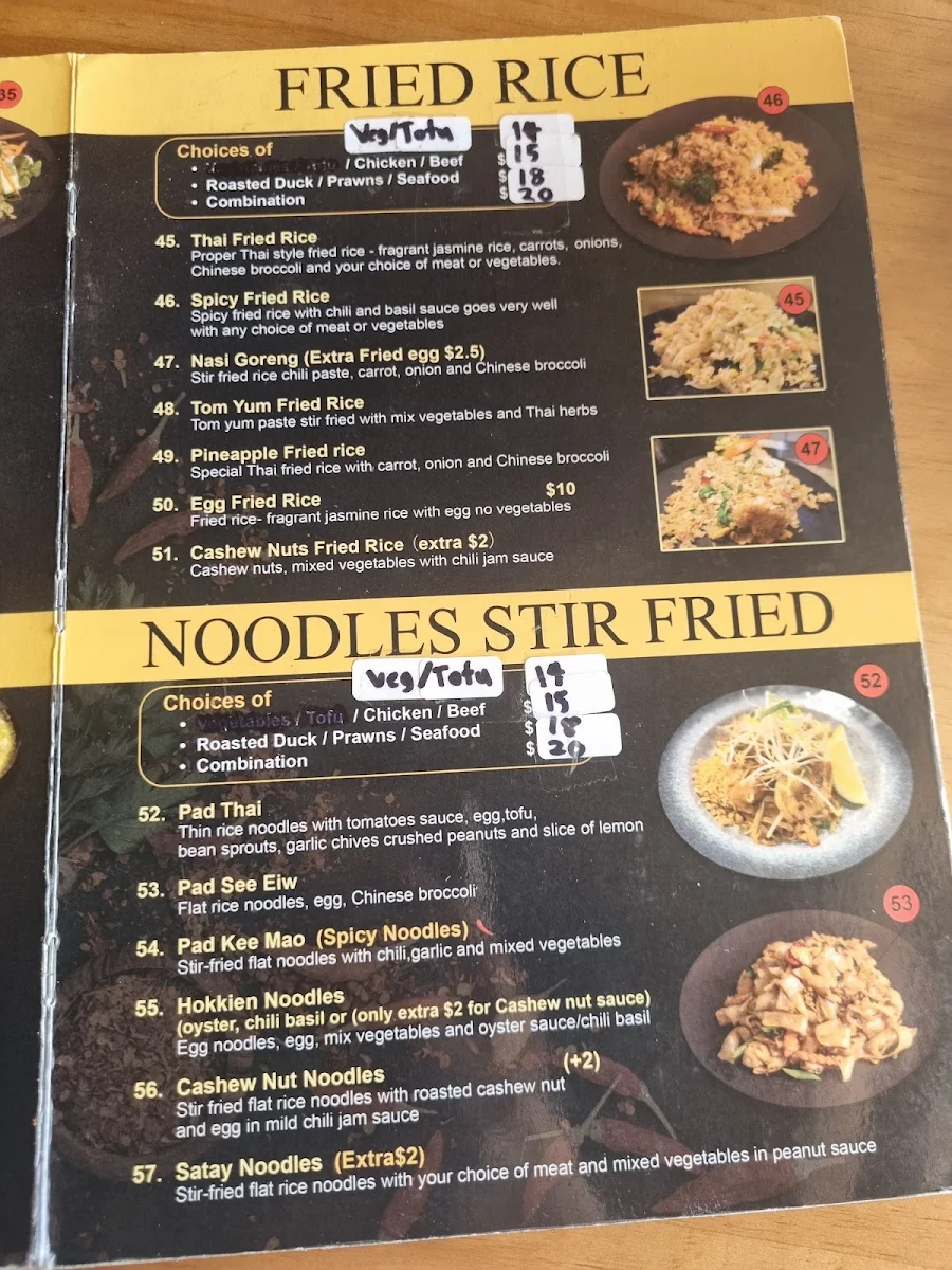 Menu, The Thai Mascot（Halal）