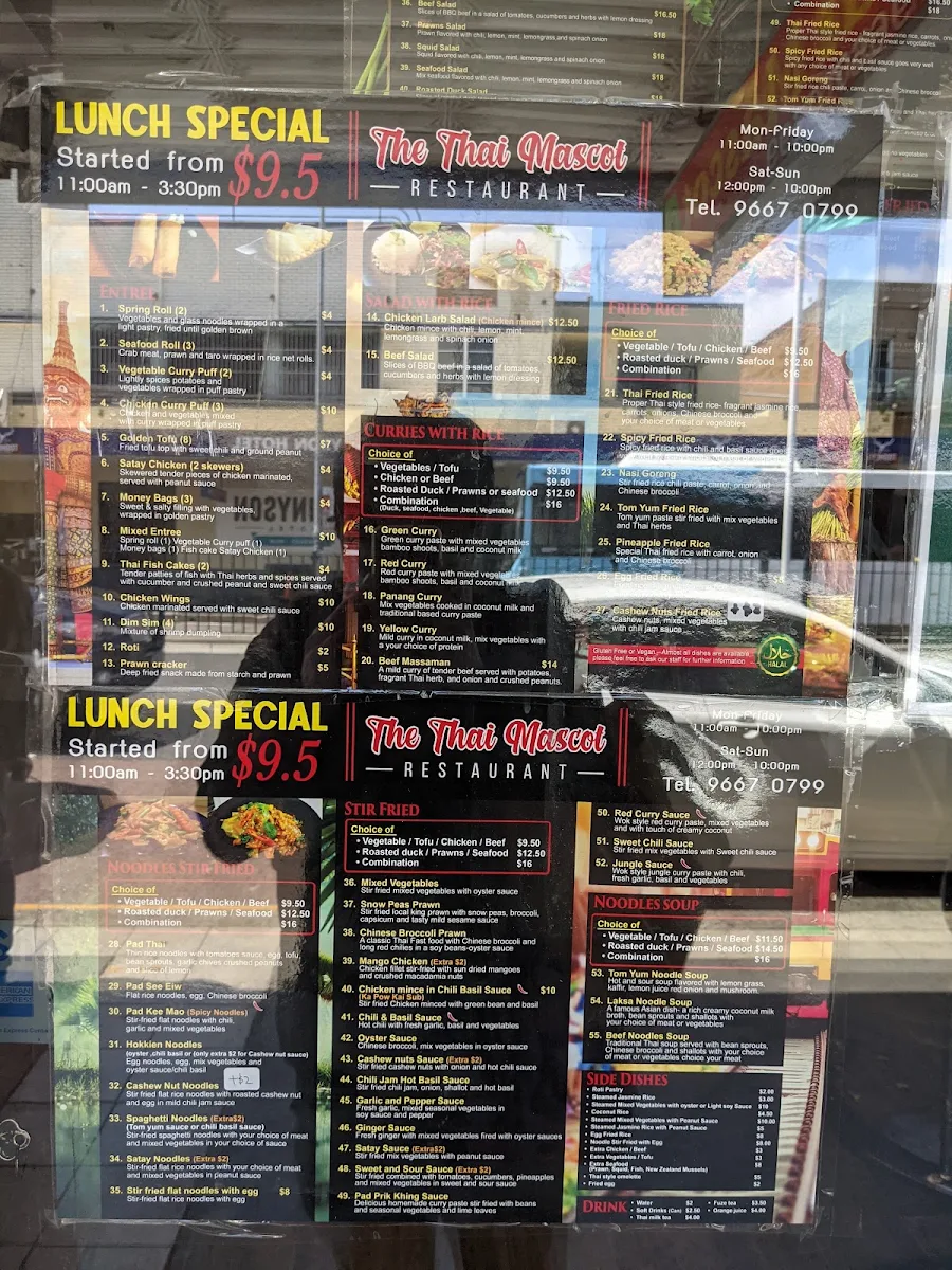 Menu, The Thai Mascot（Halal）