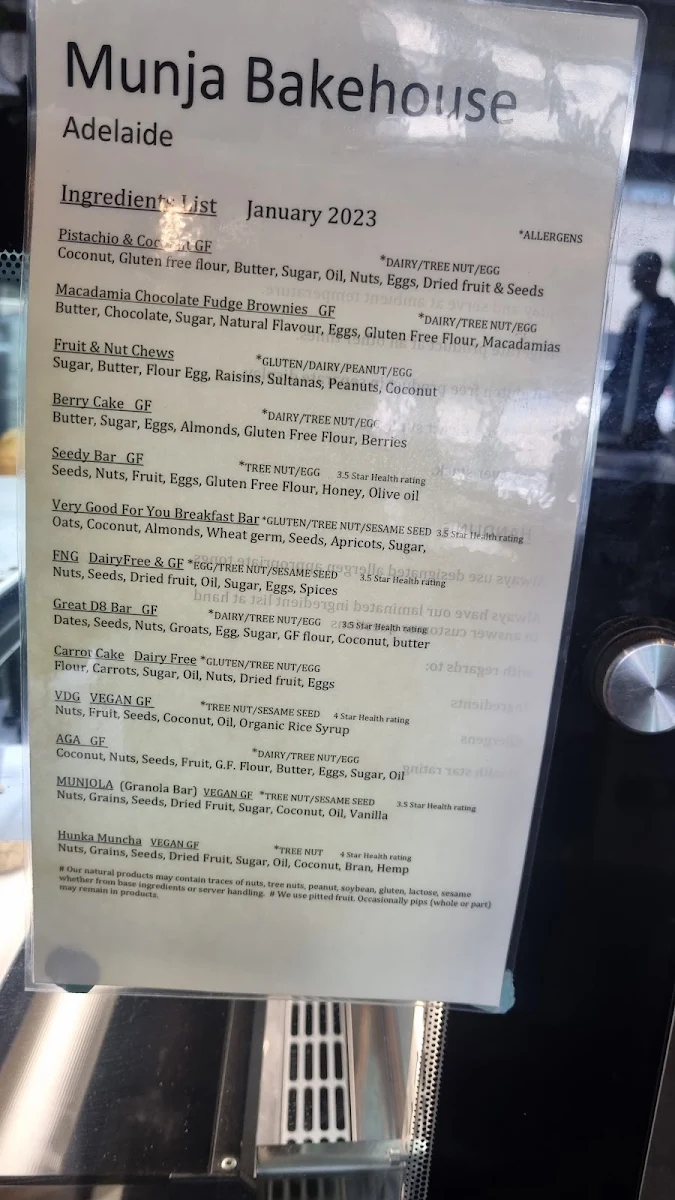 Menu, Nature's Providore