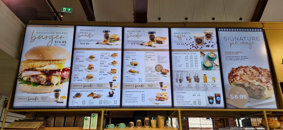 Menu, Village Bakehouse Bathurst