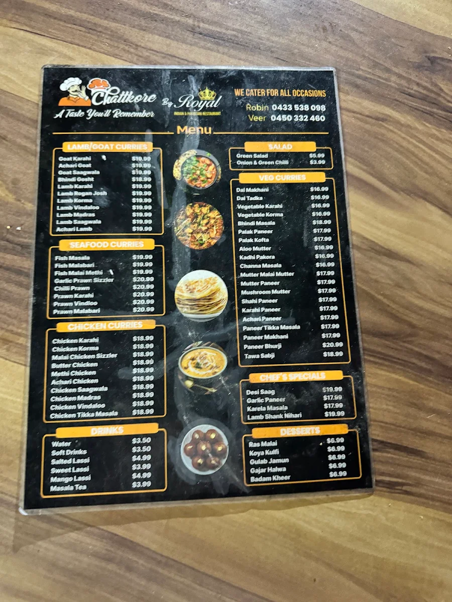 Menu, Chattkore