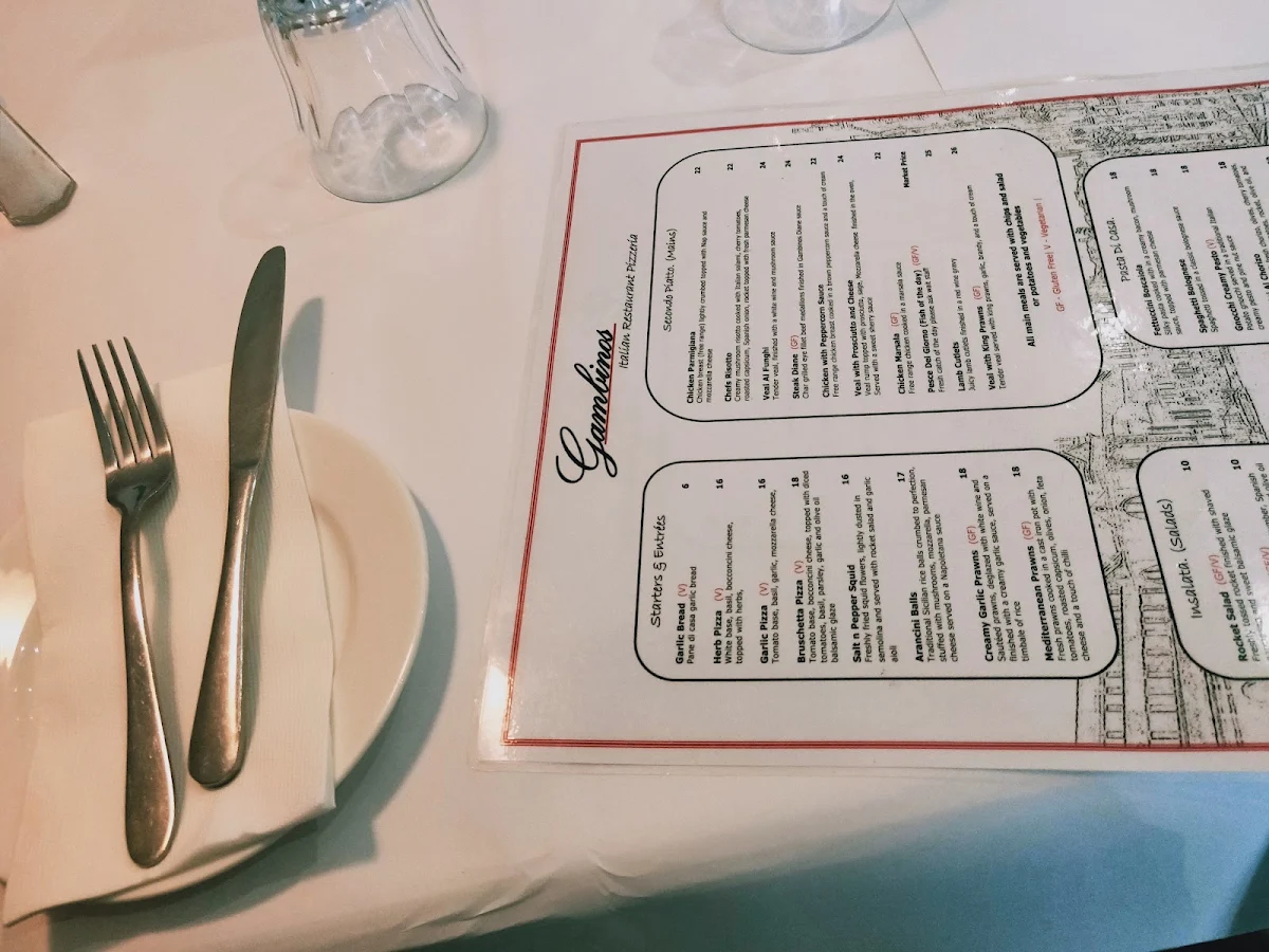Menu, Gambinos