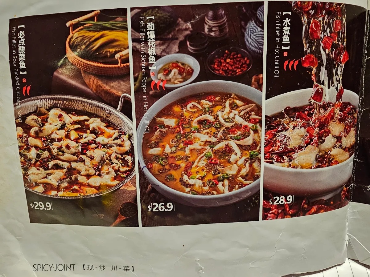 Menu, Spicy Joint Chatswood