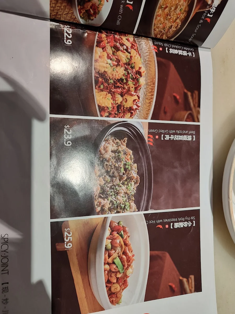 Menu, Spicy Joint Chatswood
