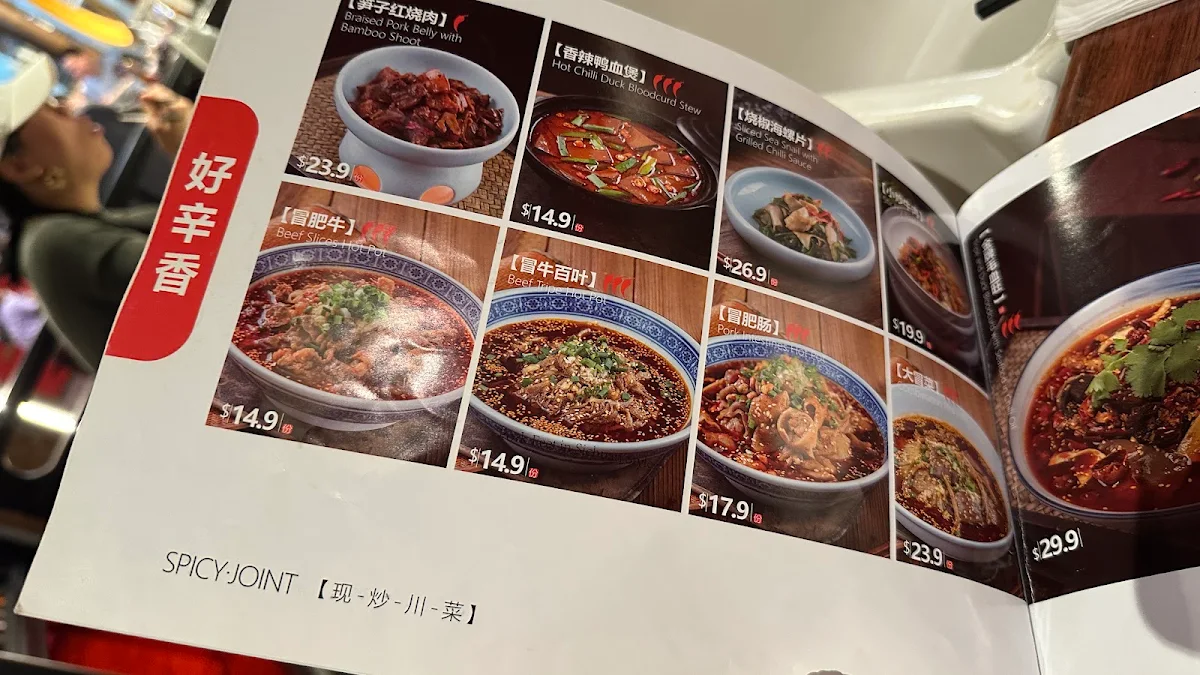 Menu, Spicy Joint Chatswood