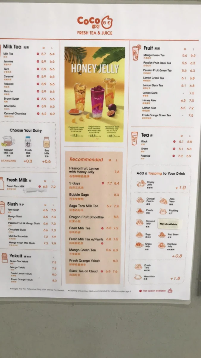 Menu, CoCo
