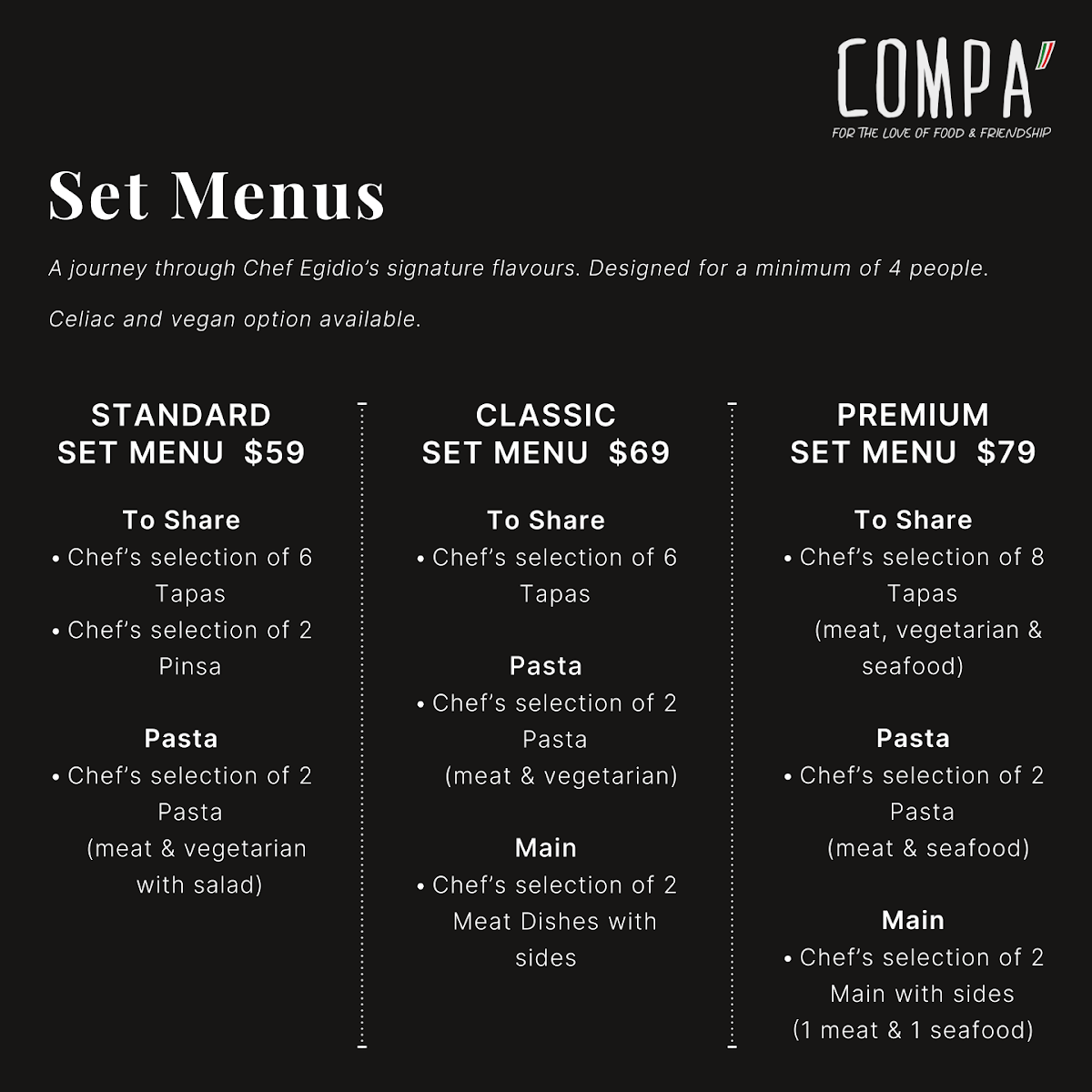 Menu, Compa Mt Hawthorn