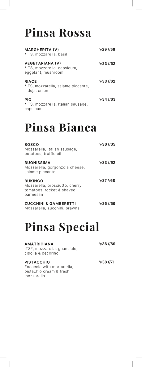 Menu, Compa Mt Hawthorn