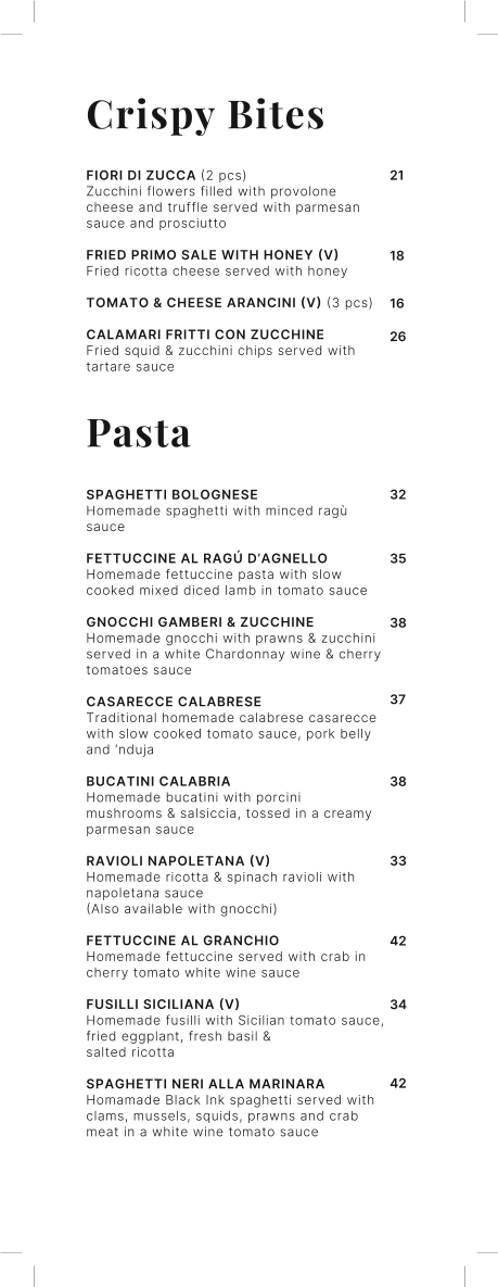 Menu, Compa Mt Hawthorn