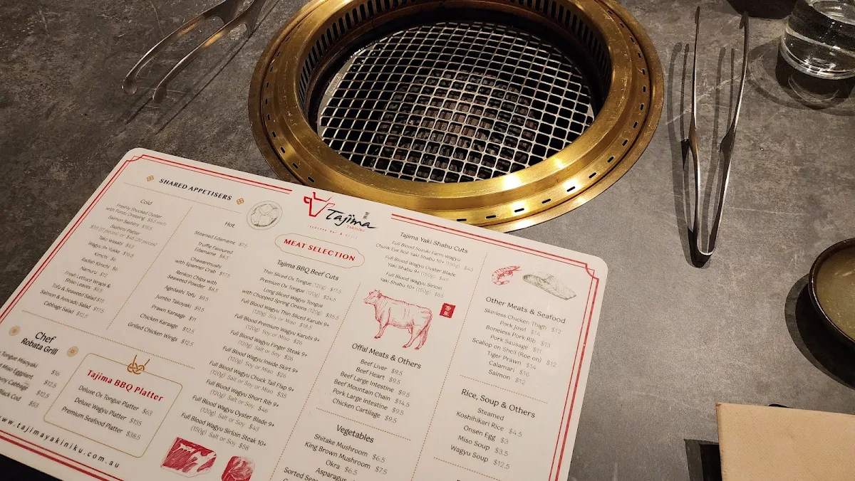 Menu, Tajima Yakiniku