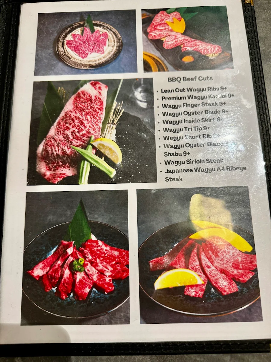 Menu, Tajima Yakiniku