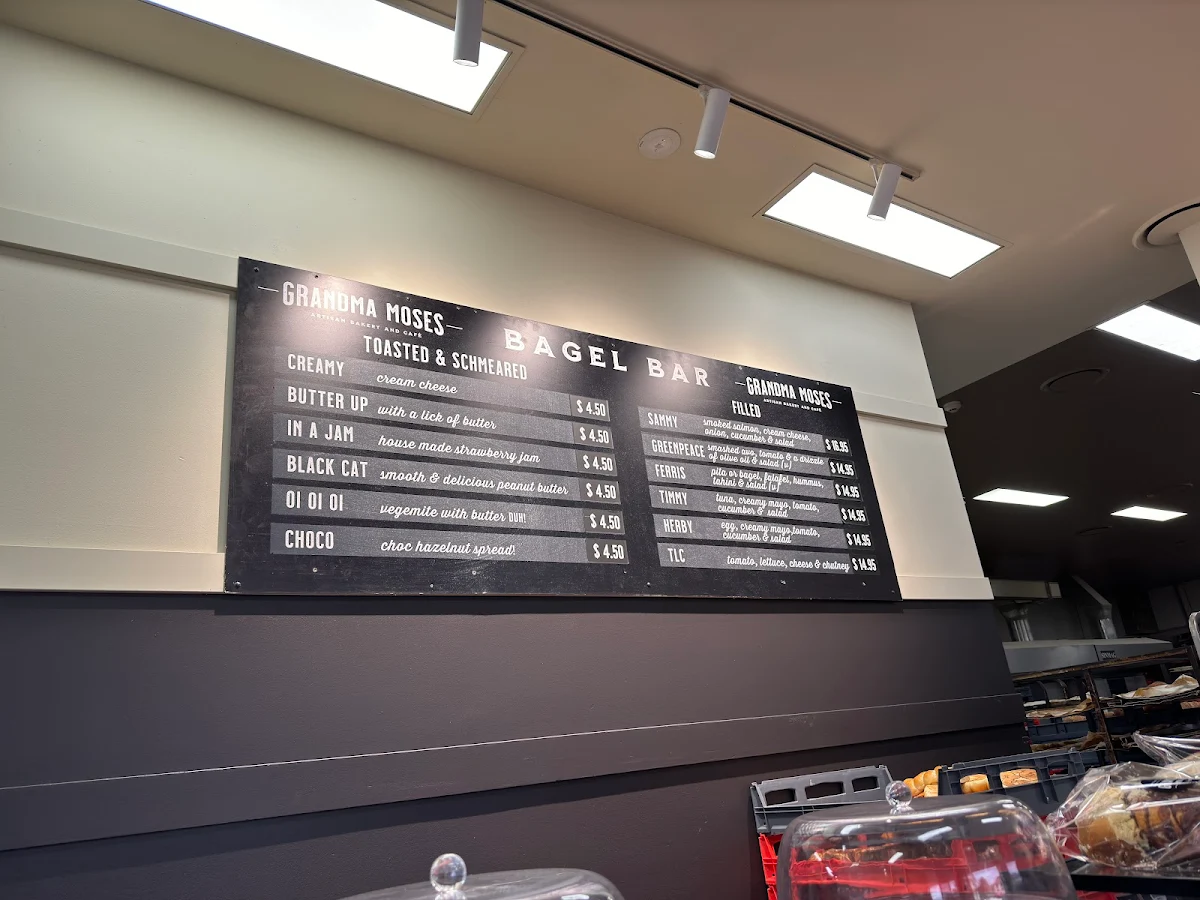 Menu, Grandma Moses Bakery & Cafe Kensington