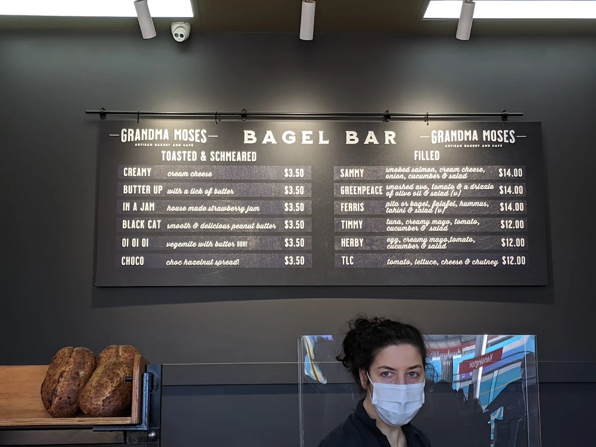 Menu, Grandma Moses Bakery & Cafe Kensington