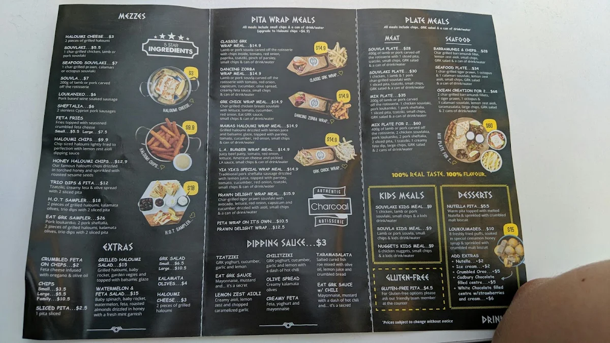 Menu, EAT GRK. Beverly Hills