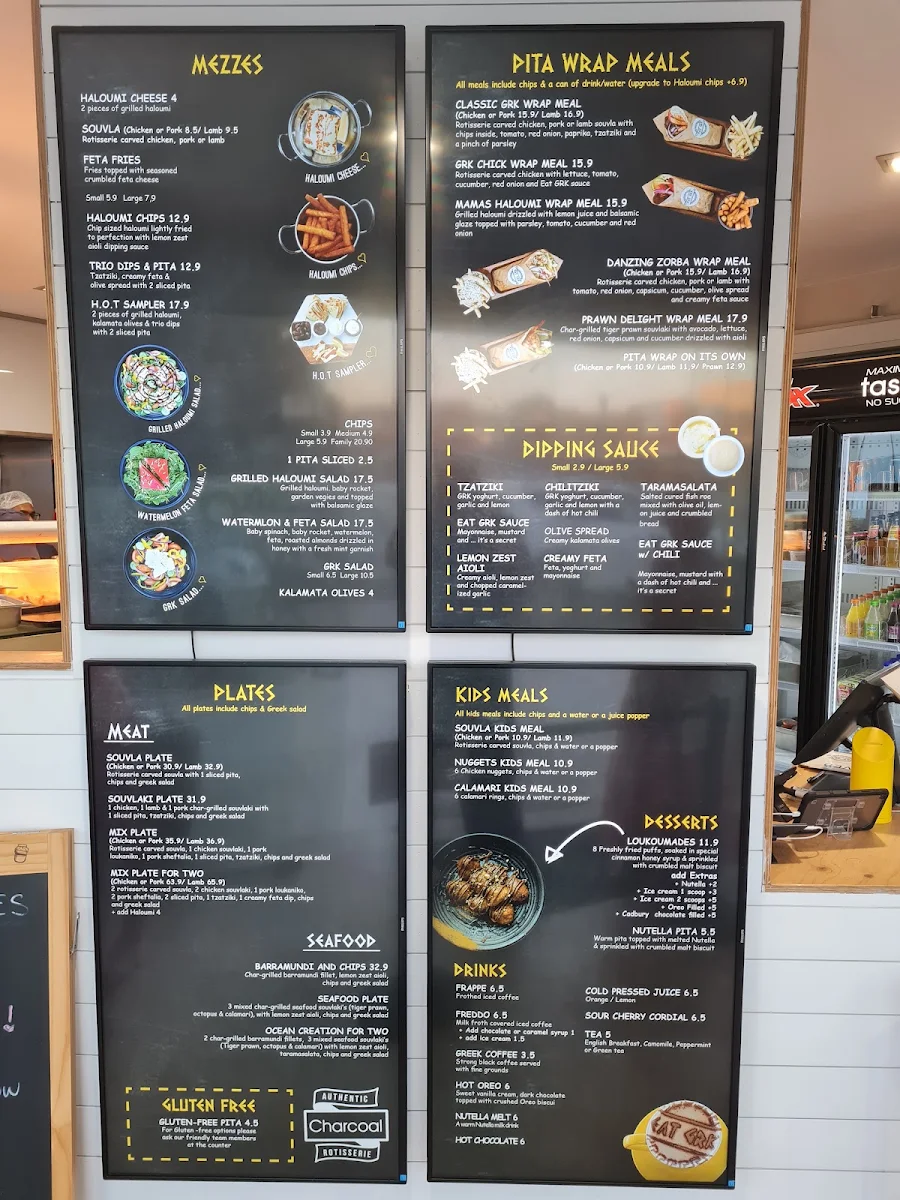 Menu, EAT GRK. Beverly Hills