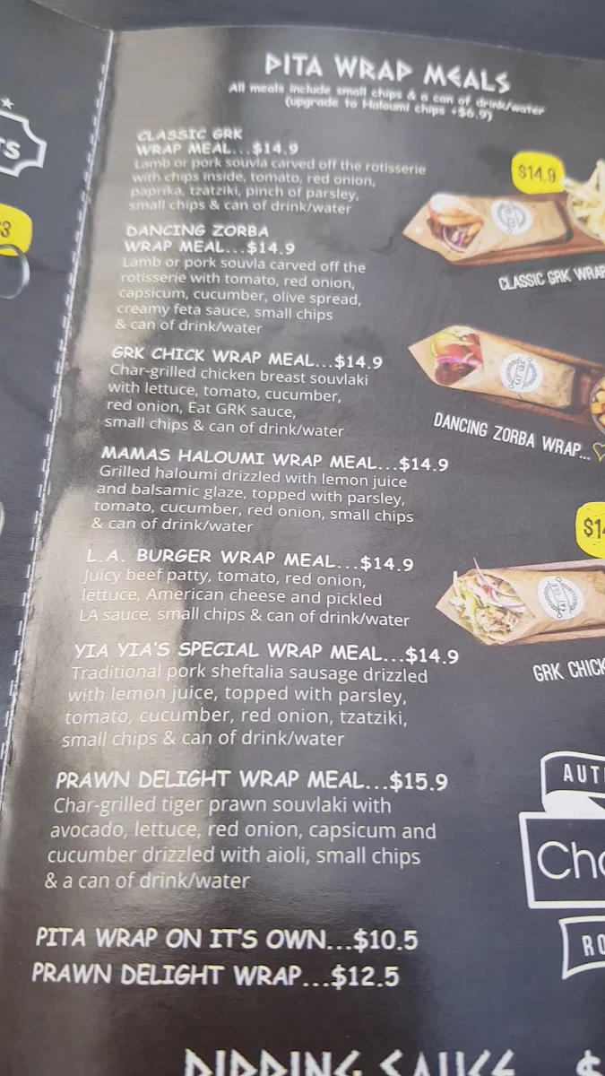 Menu, EAT GRK. Beverly Hills