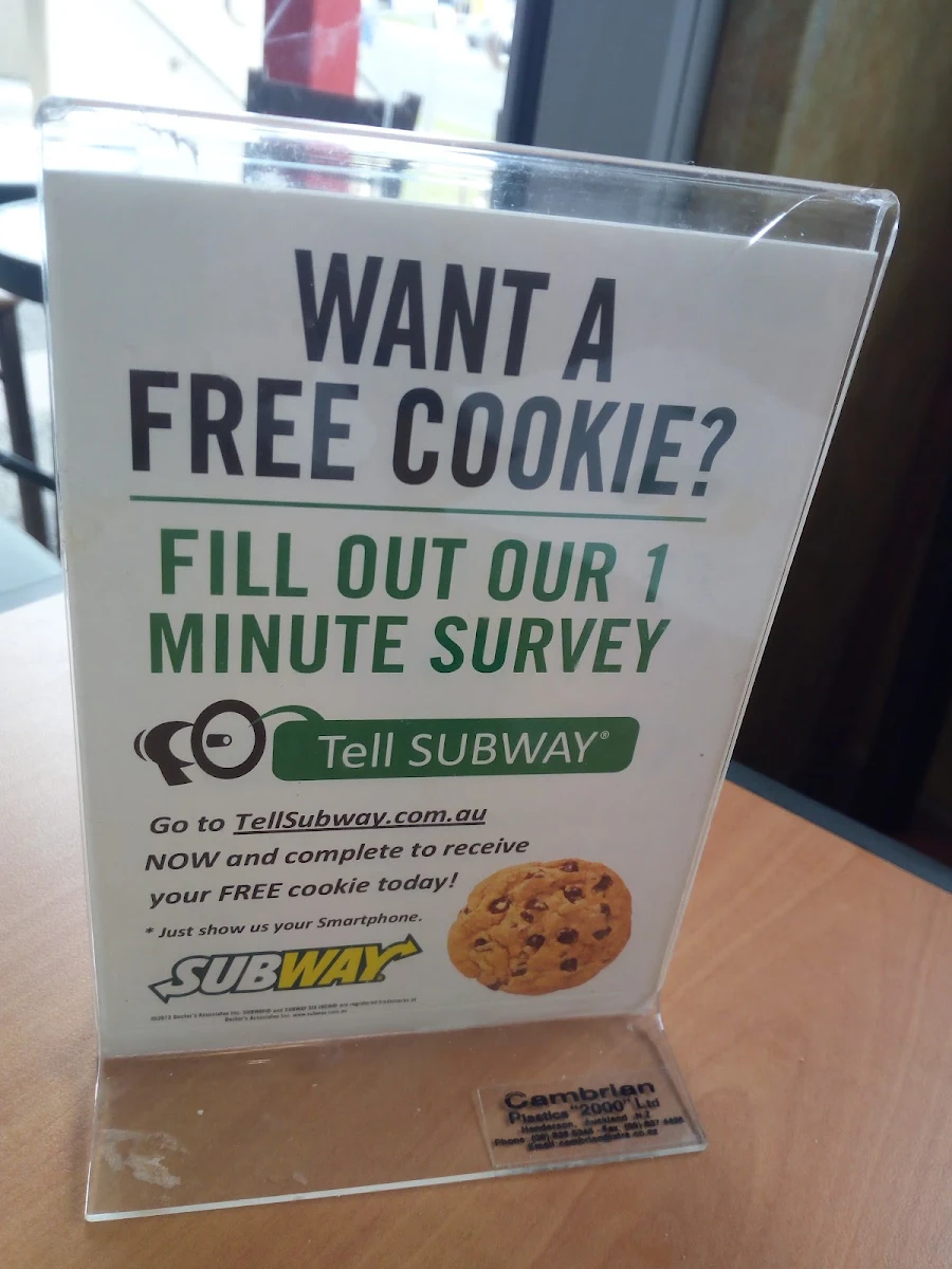 Menu, Subway