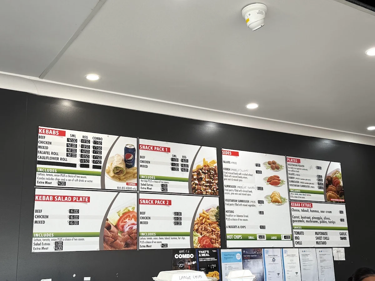 Menu, Big Nick's Gourmet Kebabs