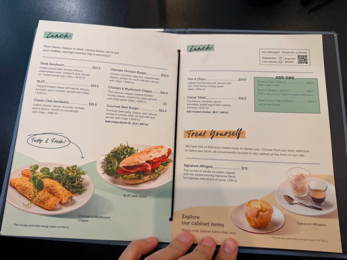 Menu, Jamaica Blue Stockland Riverton