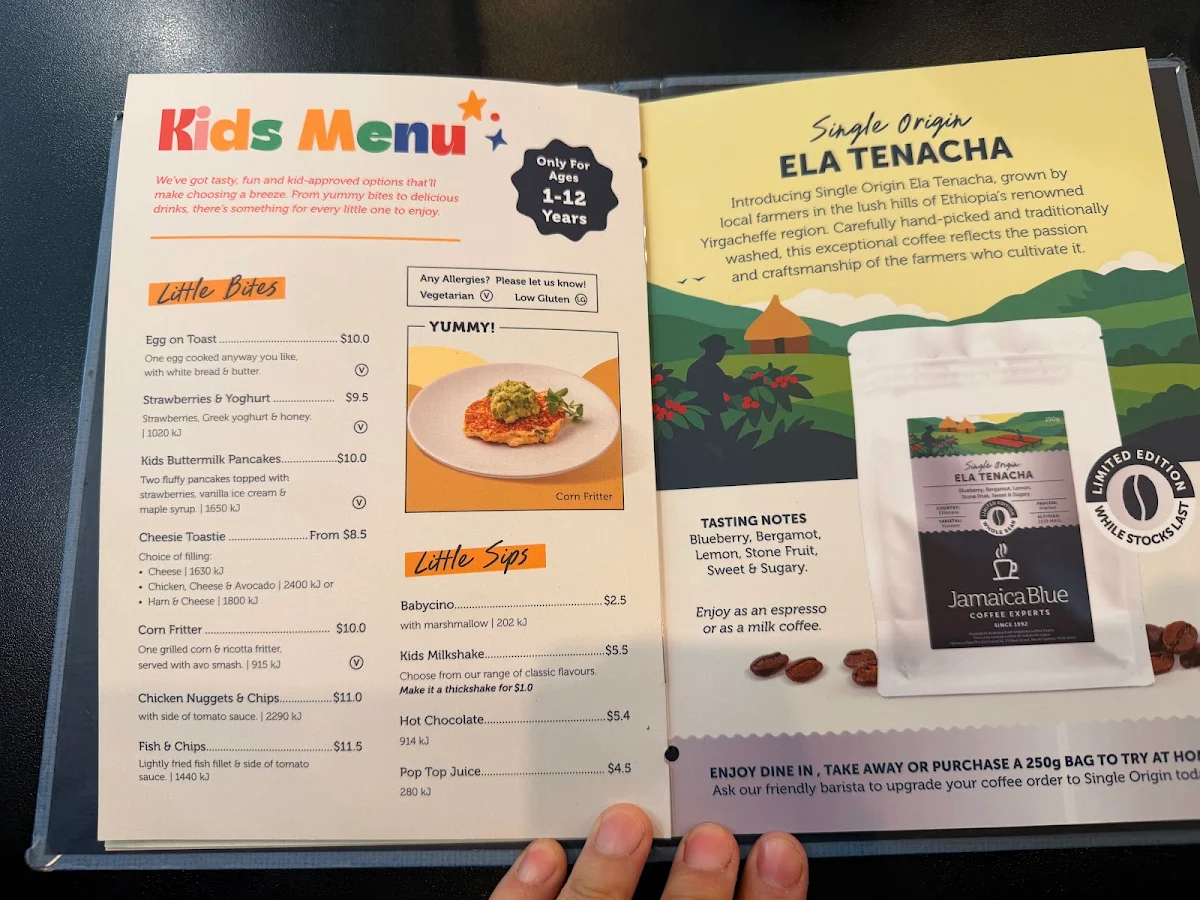 Menu, Jamaica Blue Stockland Riverton