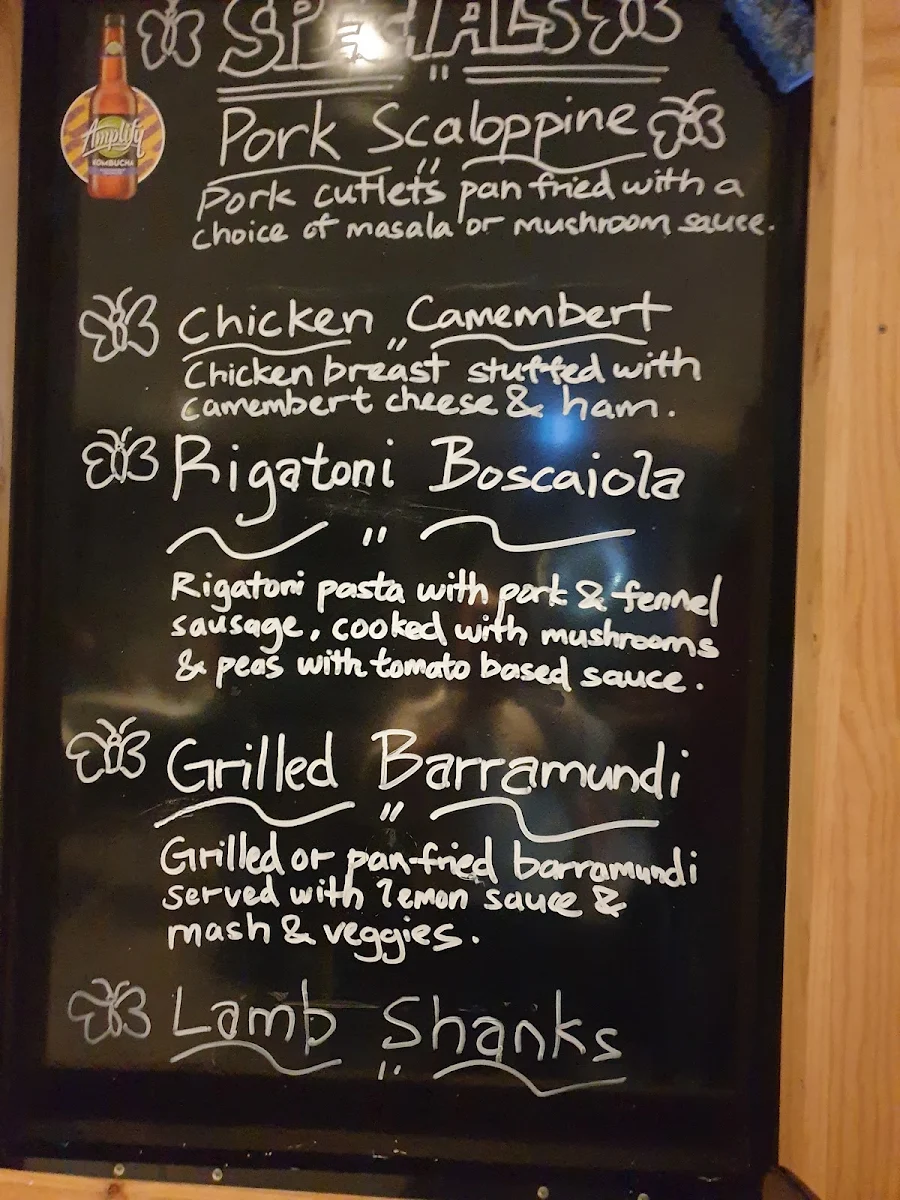 Menu, Brushfoot Cafe