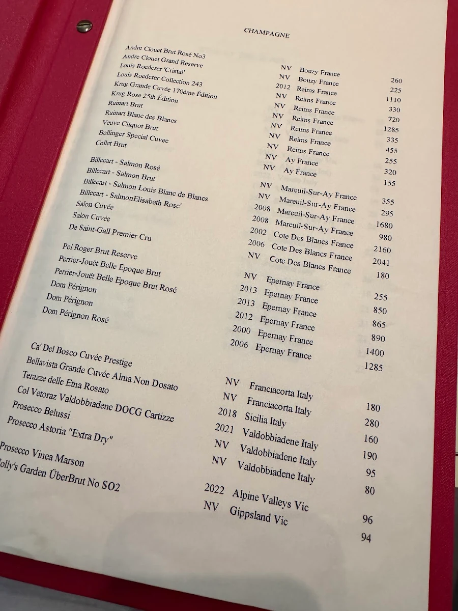 Menu, Di Stasio Citta