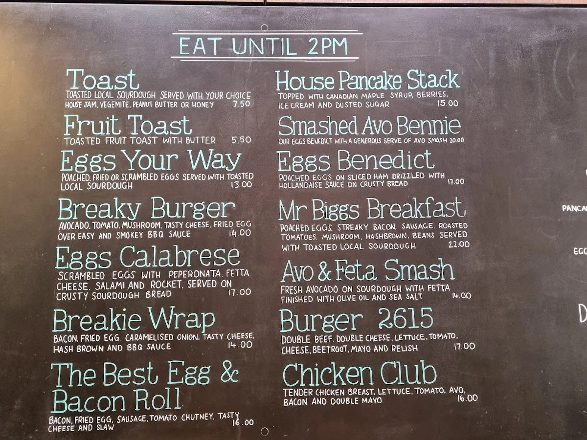 Menu, Coffee Guru Charnwood