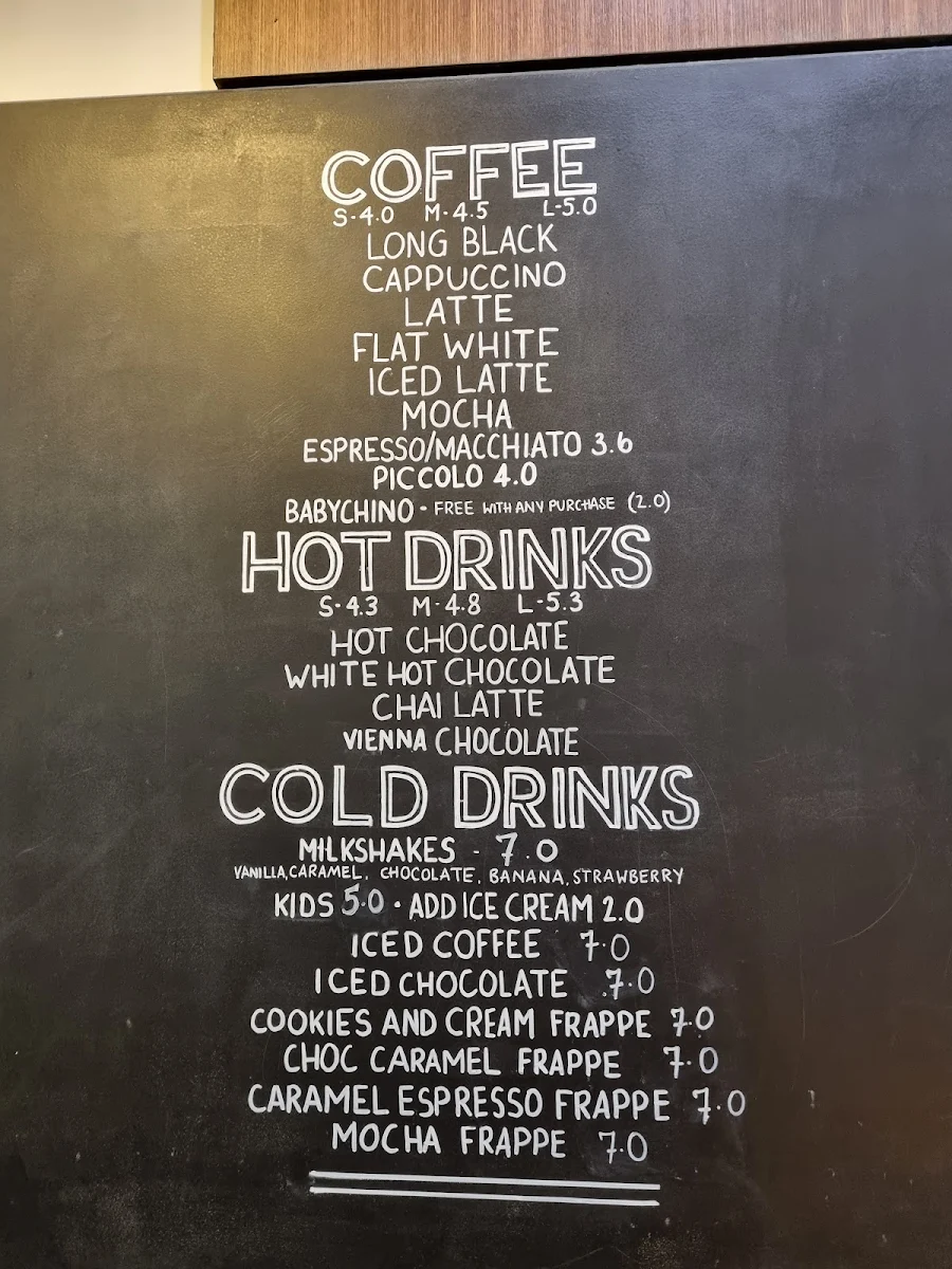 Menu, Coffee Guru Charnwood