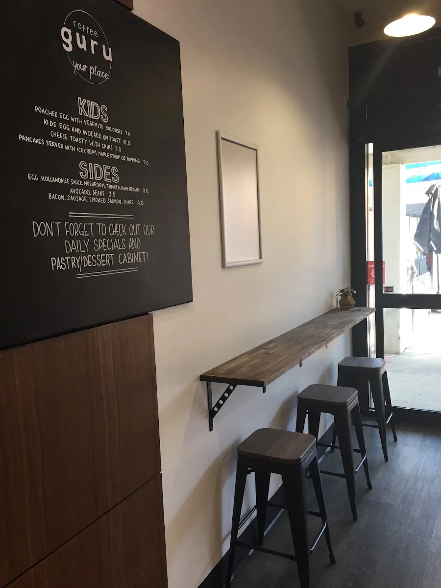 Menu, Coffee Guru Charnwood