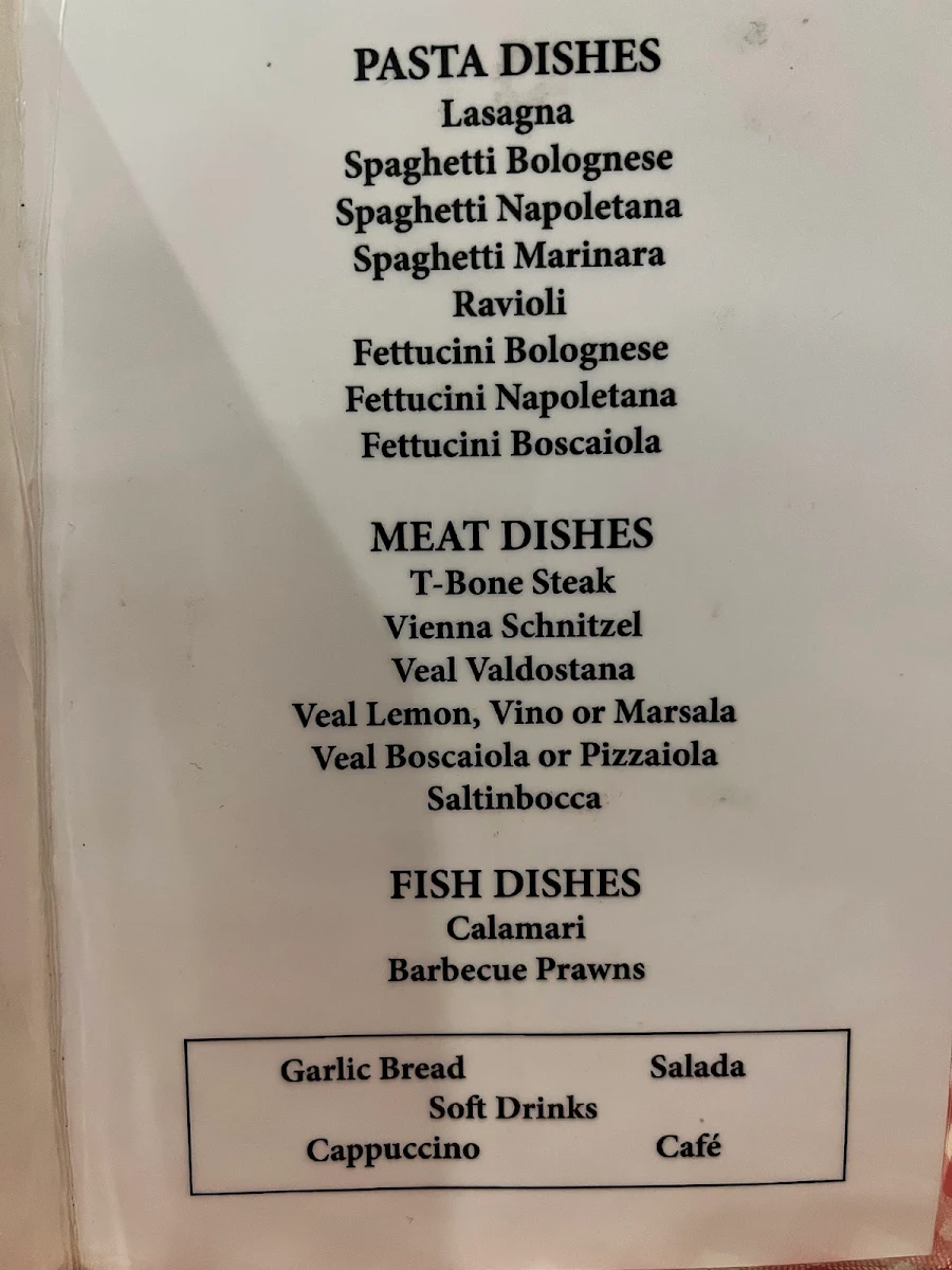 Menu, Il Cugino Pizzeria Leichhardt