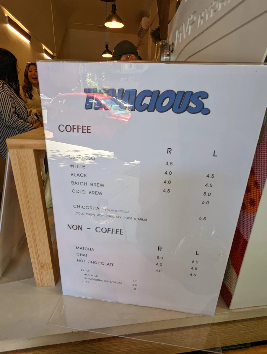 Menu, Tenacious Bakehouse